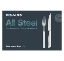Sada steakových příborů All Steel, 12 ks Fiskars